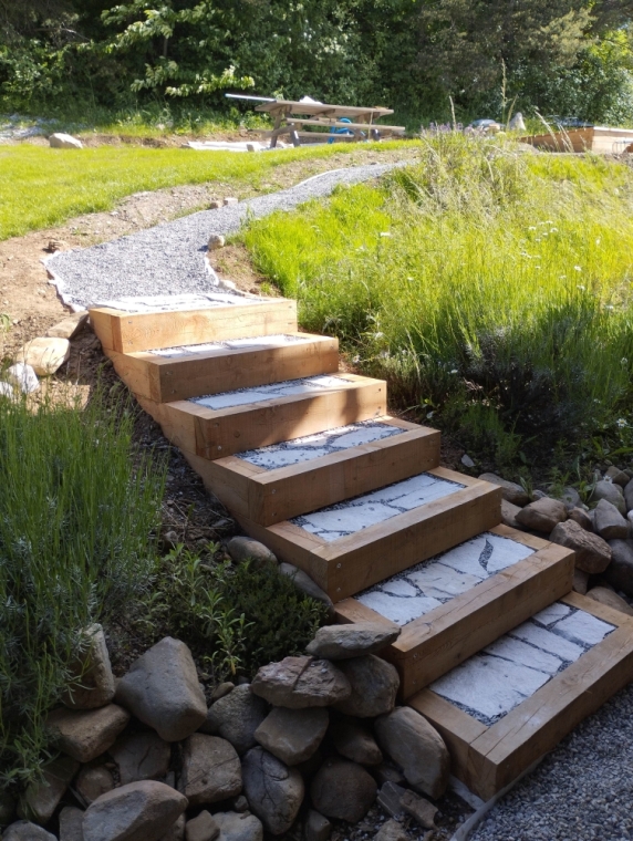 Création d'escalier paysagers, Embrun, Pierre Bois & Jardins